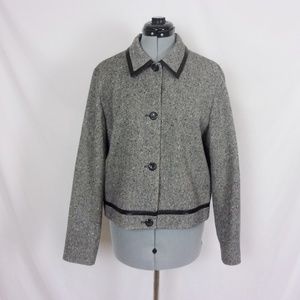 Pendleton Jacket Virgin Wool Leather Trim - image 1